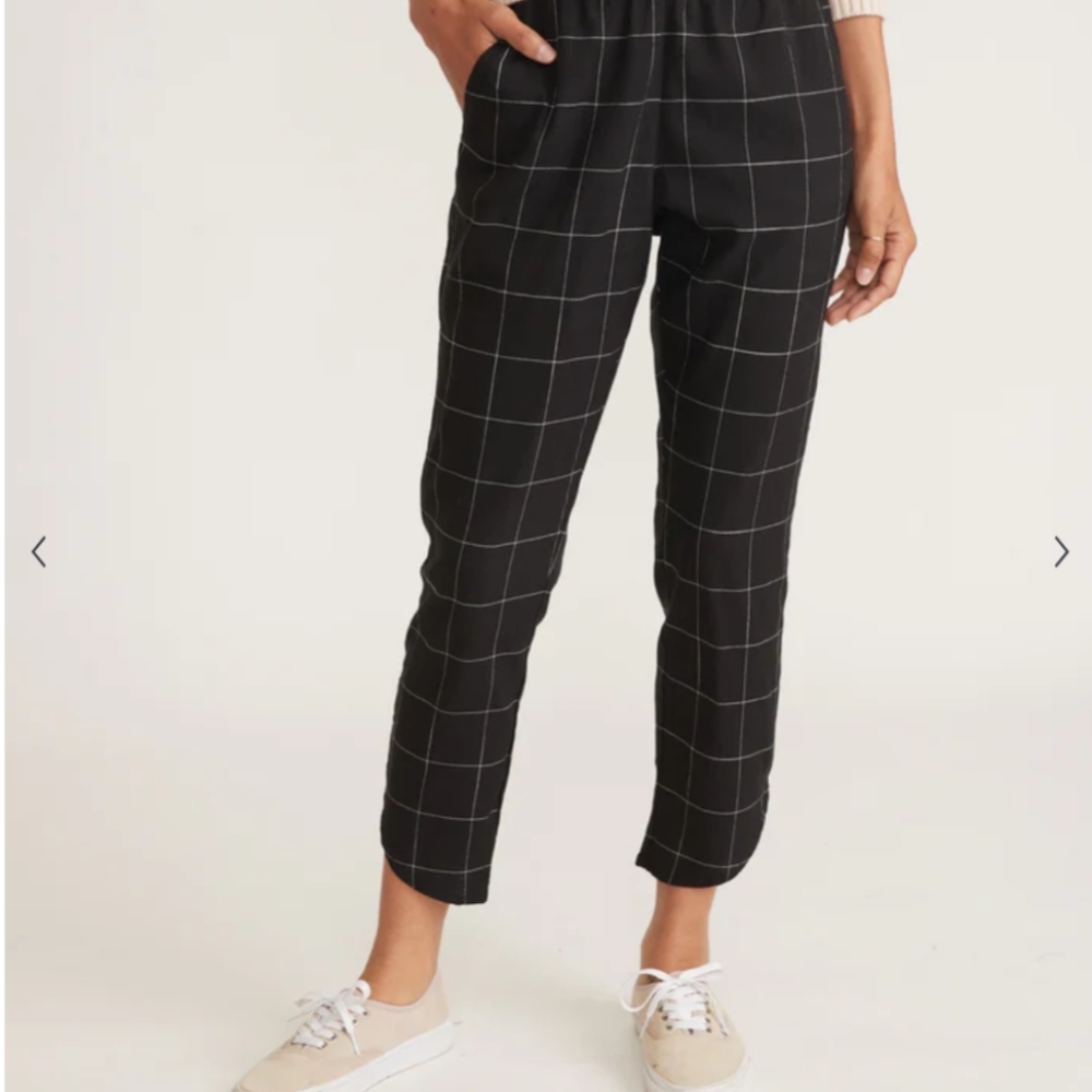 Marine Layer Allison Pant in Black Windowpane